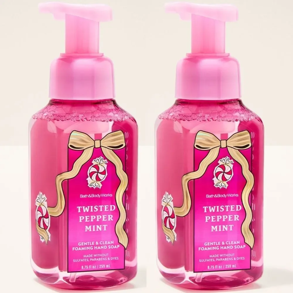 Bath & Body Works Twisted Peppermint Hand Soap Set of 2 NEW